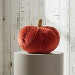 Target Velvet Pumpkin Accent Pillow in Red and Gold